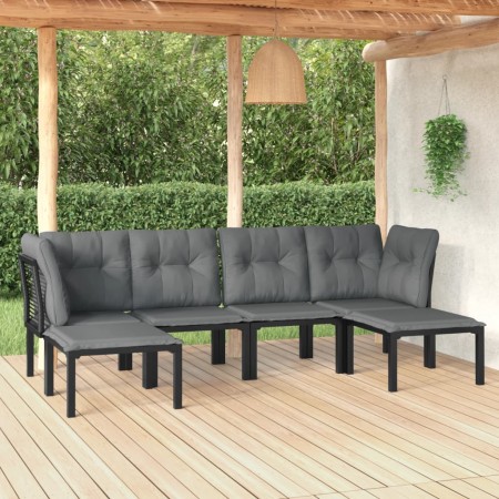 Garden furniture set 6 pieces black and gray synthetic rattan by vidaXL, Garden sets - Ref: Foro24-3187762, Price: 257,66 €, ...