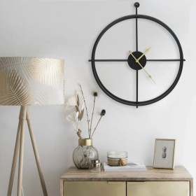 Black iron wall clock 52 cm by vidaXL, Wall clocks - Ref: Foro24-325171, Price: 43,79 €, Discount: %