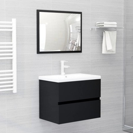 Black engineered wood bathroom furniture set by vidaXL, Bathroom furniture - Ref: Foro24-3071586, Price: 149,11 €, Discount: %