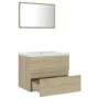 Badezimmermöbel-Set aus Sonoma-Eichenholzwerkstoff von vidaXL, Badezimmermöbel - Ref: Foro24-3071588, Preis: 165,83 €, Rabatt: %