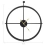 Black iron wall clock 52 cm by vidaXL, Wall clocks - Ref: Foro24-325171, Price: 43,79 €, Discount: %