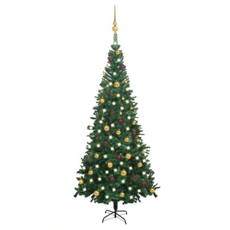 Árbol de Navidad artificial con luces y bolas verde 240 cm de vidaXL, Arboles de navidad - Ref: Foro24-3077491, Precio: 110,6...