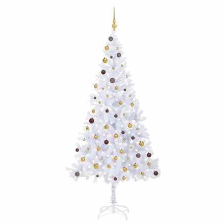 Künstlicher Weihnachtsbaum mit Lichtern und Kugeln 910 Äste 210 cm von vidaXL, Weihnachtsbäume - Ref: Foro24-3077495, Preis: ...