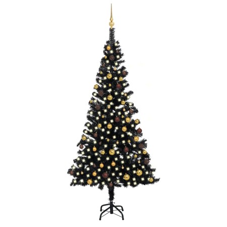 Beleuchteter Weihnachtsbaum mit Lichtern und Kugeln schwarz 240 cm von vidaXL, Weihnachtsbäume - Ref: Foro24-3077506, Preis: ...