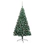 Halber Weihnachtsbaum mit Lichtern und grünen Kugeln 210 cm von vidaXL, Weihnachtsbäume - Ref: Foro24-3077566, Preis: 80,33 €...