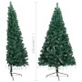 Half Christmas tree with green lights and balls 210 cm by vidaXL, Christmas trees - Ref: Foro24-3077566, Price: 80,82 €, Disc...