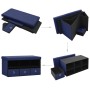 Folding storage bench in blue synthetic linen 76x38x38 cm by vidaXL, Benches for halls and storage - Ref: Foro24-338808, Pric...