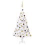 Vorbeleuchteter Weihnachtsbaum mit Lichtern und Kugeln weiß 120 cm von vidaXL, Weihnachtsbäume - Ref: Foro24-3077539, Preis: ...