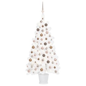 Árbol de Navidad preiluminado con luces y bolas blanco 90 cm de vidaXL, Arboles de navidad - Ref: Foro24-3077631, Precio: 96,...