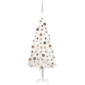 Árbol de Navidad preiluminado con luces y bolas blanco 120 cm de vidaXL, Arboles de navidad - Ref: Foro24-3077632, Precio: 71...