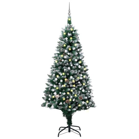 Christmas tree with lights, ornaments, and pine cones 210 cm tall by vidaXL, Christmas trees - Ref: Foro24-3077704, Price: 12...