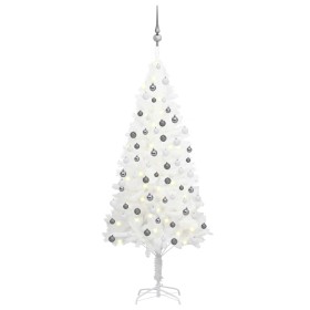 Beleuchteter Weihnachtsbaum mit Lichtern und Kugeln weiß 150 cm von vidaXL, Weihnachtsbäume - Ref: Foro24-3077719, Preis: 119...