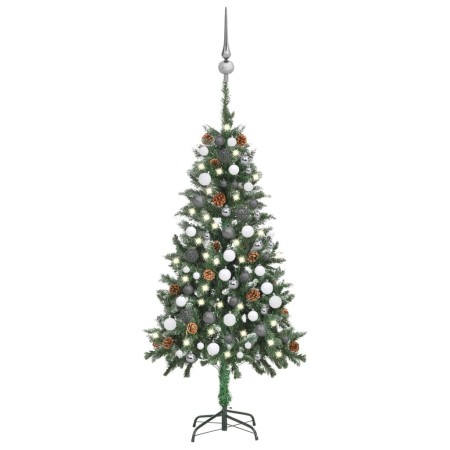 Árbol de Navidad preiluminado con luces, bolas y piñas 150 cm de vidaXL, Arboles de navidad - Ref: Foro24-3077895, Precio: 60...