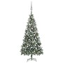 Mattierter Weihnachtsbaum mit Lichtern, Kugeln und Tannenzapfen 210 cm von vidaXL, Weihnachtsbäume - Ref: Foro24-3077897, Pre...