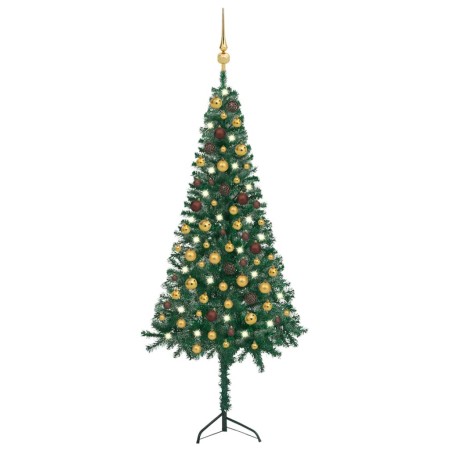 Künstlicher Weihnachtsbaum mit LED-Ecke und grünen Kugeln 150 cm von vidaXL, Weihnachtsbäume - Ref: Foro24-3077943, Preis: 49...