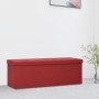 Wine Red Faux Linen Folding Storage Bench by vidaXL, Benches for halls and storage - Ref: Foro24-338796, Price: 64,71 €, Disc...