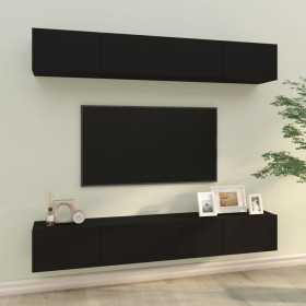 TV furniture 4 pieces black 100x30x30 cm by vidaXL, TV Furniture - Ref: Foro24-3114191, Price: 227,99 €, Discount: %