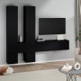 Black plywood TV wall cabinet by vidaXL, TV Furniture - Ref: Foro24-3114567, Price: 246,39 €, Discount: %