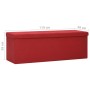 Wine Red Faux Linen Folding Storage Bench by vidaXL, Benches for halls and storage - Ref: Foro24-338796, Price: 62,99 €, Disc...