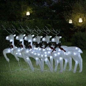 Christmas reindeer 6 units 120 white LED by vidaXL, Christmas lights - Ref: Foro24-3154271, Price: 82,18 €, Discount: %