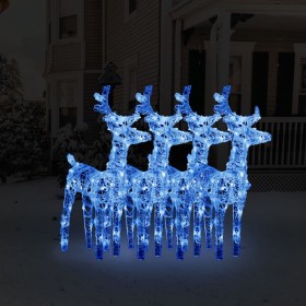 Christmas Reindeer 4 units 160 LED blue acrylic by vidaXL, Christmas lights - Ref: Foro24-3154258, Price: 90,12 €, Discount: %