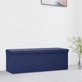 Blue Faux Linen Folding Storage Bench by vidaXL, Benches for halls and storage - Ref: Foro24-338795, Price: 52,90 €, Discount: %