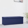 Blue Faux Linen Folding Storage Bench by vidaXL, Benches for halls and storage - Ref: Foro24-338795, Price: 59,41 €, Discount: %