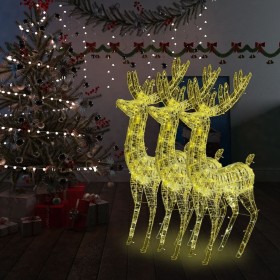 Christmas reindeer acrylic 250 LED 3 units warm white 180 cm by vidaXL, Christmas lights - Ref: Foro24-3154355, Price: 546,67...