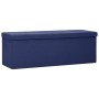 Blue Faux Linen Folding Storage Bench by vidaXL, Benches for halls and storage - Ref: Foro24-338795, Price: 59,41 €, Discount: %