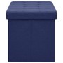 Blue Faux Linen Folding Storage Bench by vidaXL, Benches for halls and storage - Ref: Foro24-338795, Price: 59,41 €, Discount: %