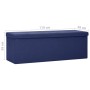 Blue Faux Linen Folding Storage Bench by vidaXL, Benches for halls and storage - Ref: Foro24-338795, Price: 59,41 €, Discount: %