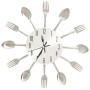 Silver spoon and fork design wall clock 31 cm aluminum by vidaXL, Wall clocks - Ref: Foro24-325162, Price: 20,92 €, Discount: %