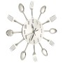 Silver spoon and fork design wall clock 31 cm aluminum by vidaXL, Wall clocks - Ref: Foro24-325162, Price: 20,92 €, Discount: %