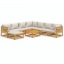 Garden furniture set, 9 pieces, solid wood and light gray cushions. by vidaXL, Garden sets - Ref: Foro24-3155296, Price: 989,...