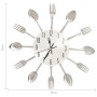 Silver spoon and fork design wall clock 31 cm aluminum by vidaXL, Wall clocks - Ref: Foro24-325162, Price: 20,92 €, Discount: %