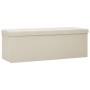 Cream White Faux Linen Folding Storage Bench by vidaXL, Benches for halls and storage - Ref: Foro24-338792, Price: 67,99 €, D...