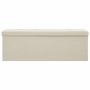 Cream White Faux Linen Folding Storage Bench by vidaXL, Benches for halls and storage - Ref: Foro24-338792, Price: 67,99 €, D...