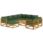 Garden furniture set 10 pieces solid wood and green cushions by vidaXL, Garden sets - Ref: Foro24-3155323, Price: 1,00 €, Dis...