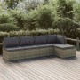 5-piece garden furniture set with gray synthetic rattan cushions by vidaXL, Garden sets - Ref: Foro24-3157314, Price: 428,15 ...