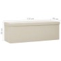 Cream White Faux Linen Folding Storage Bench by vidaXL, Benches for halls and storage - Ref: Foro24-338792, Price: 67,99 €, D...