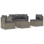 5-teiliges Gartenmöbel-Set und graue synthetische Rattankissen von vidaXL, Gartensets - Ref: Foro24-3157372, Preis: 443,55 €,...