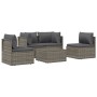 5-teiliges Gartenmöbel-Set und graue synthetische Rattankissen von vidaXL, Gartensets - Ref: Foro24-3157372, Preis: 443,99 €,...