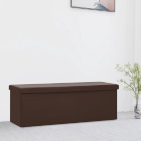 Folding brown PVC storage bench by vidaXL, Benches for halls and storage - Ref: Foro24-338798, Price: 49,99 €, Discount: %