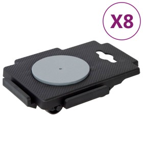 Plataformas móviles con 8 ruedas 8 uds PP negro 150 kg de vidaXL, Carretillas de carga - Ref: Foro24-3157514, Precio: 39,82 €...