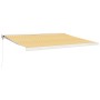 Toldo retráctil aluminio y tela amarillo y blanco 4x3 m de vidaXL, Toldos - Ref: Foro24-3154533, Precio: 921,19 €, Descuento: %