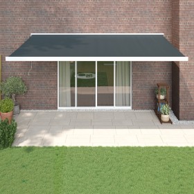 Retractable aluminum awning with anthracite gray fabric, 5x3 m. by vidaXL, Awnings - Ref: Foro24-3154540, Price: 727,99 €, Di...