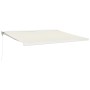 Aluminum and cream fabric retractable awning 4x3 m by vidaXL, Awnings - Ref: Foro24-3154528, Price: 570,27 €, Discount: %