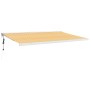 Toldo retráctil aluminio y tela amarillo y blanco 5x3 m de vidaXL, Toldos - Ref: Foro24-3154585, Precio: 793,99 €, Descuento: %