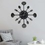 Wall clock with spoon and fork design, black, 40 cm, aluminum by vidaXL, Wall clocks - Ref: Foro24-325163, Price: 22,20 €, Di...