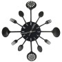 Wall clock with spoon and fork design, black, 40 cm, aluminum by vidaXL, Wall clocks - Ref: Foro24-325163, Price: 22,20 €, Di...